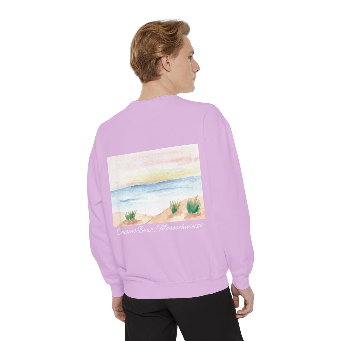Team Jeremiah Unisex Sweatshirt - Water Color Beach Scene - Cousins Beach, Massachusetts