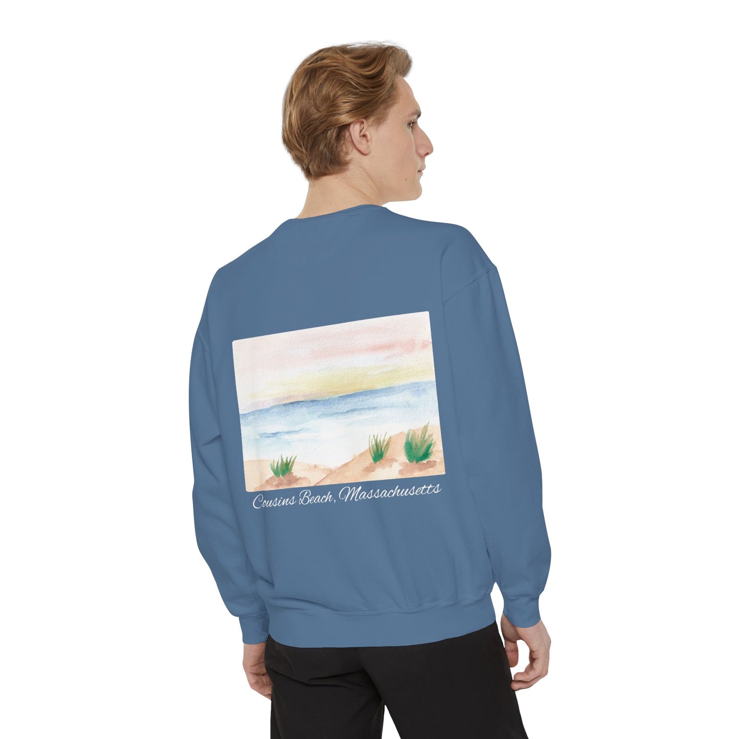 Team Jeremiah Unisex Sweatshirt - Water Color Beach Scene - Cousins Beach, Massachusetts