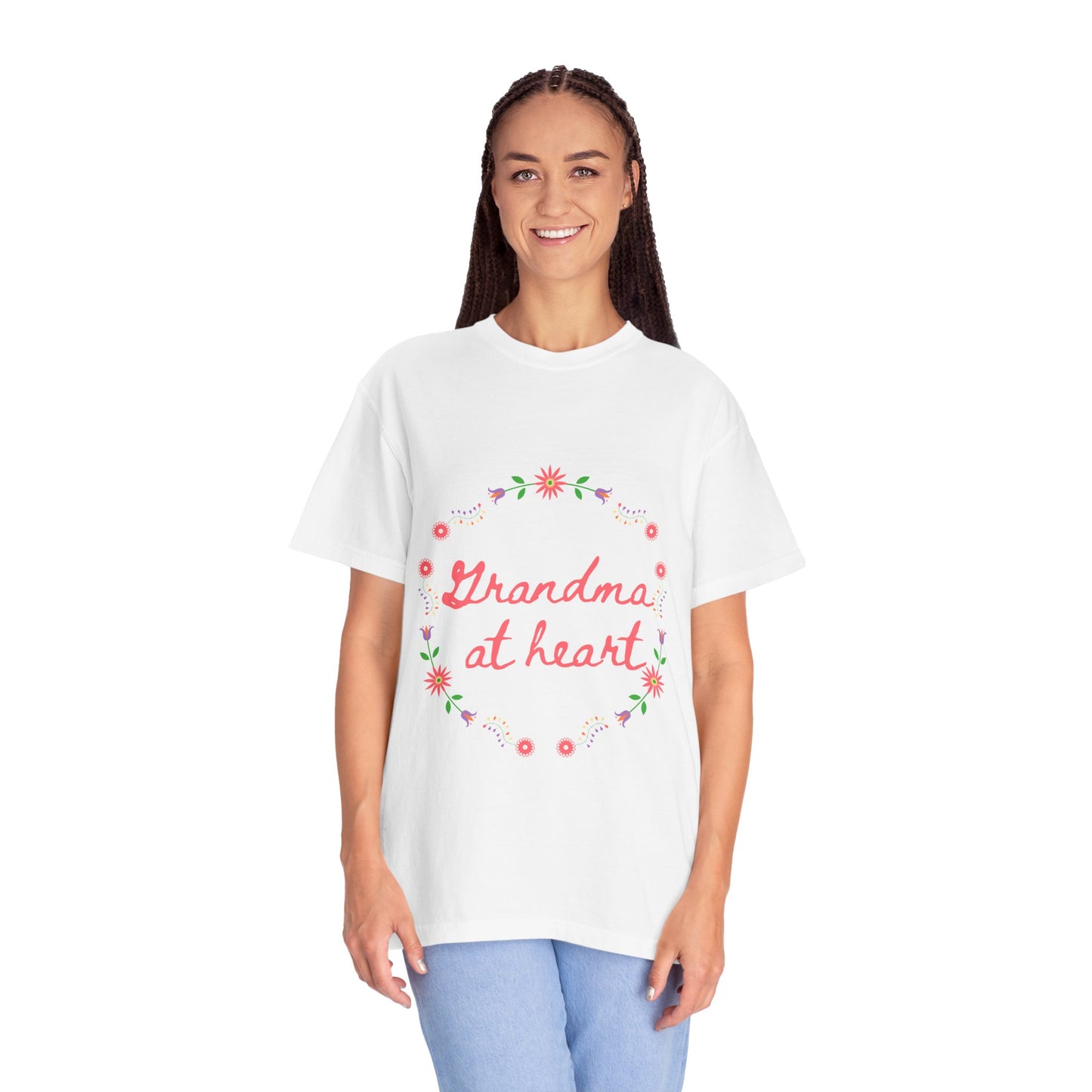 Grandma at Heart Unisex T-Shirt, Gift for Grandma, Floral Tee, Mother’s Day T-Shirt, Cute Grandparent Shirt, Family Love Apparel