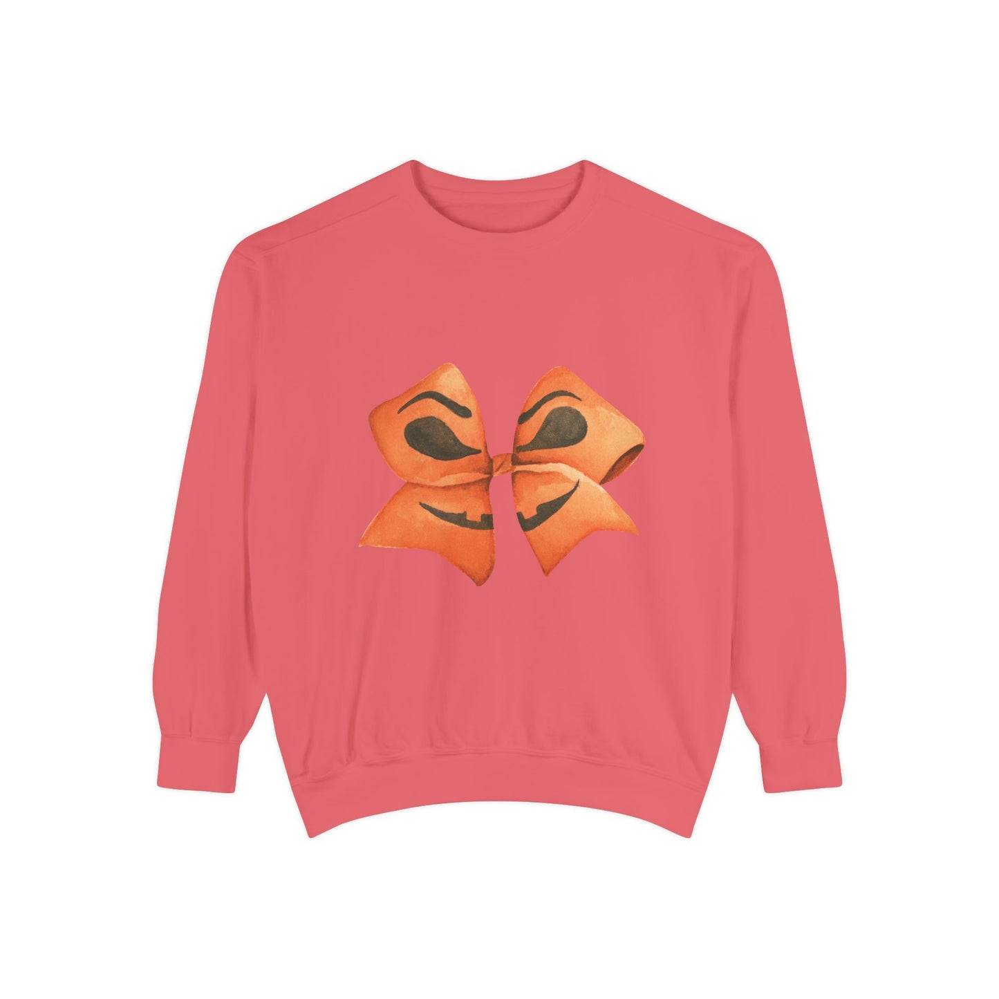 Pumpkin Bow Sweatshirt - Fall & Spring Comfort Colors Halloween Apparel