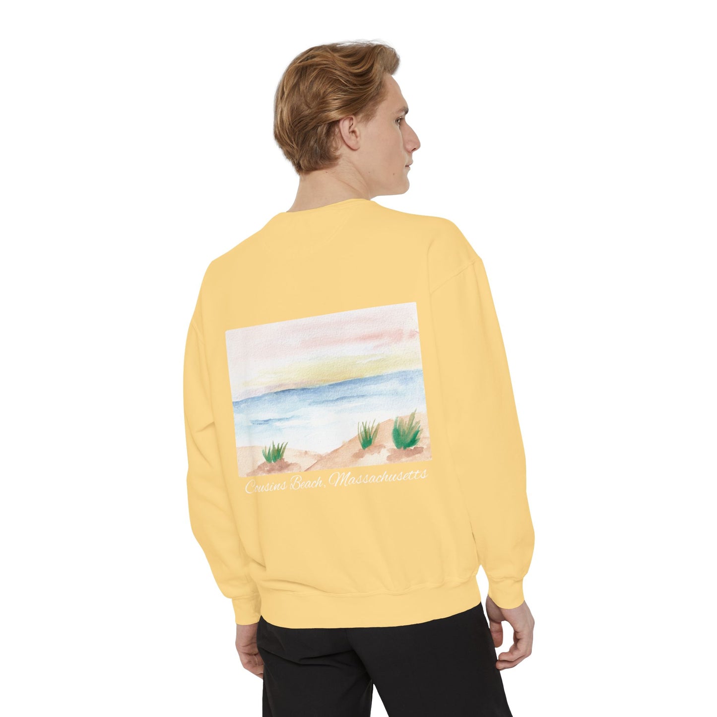 Team Jeremiah Unisex Sweatshirt - Water Color Beach Scene - Cousins Beach, Massachusetts