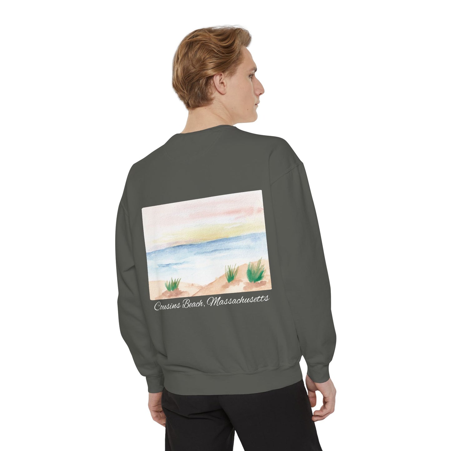 Team Jeremiah Unisex Sweatshirt - Water Color Beach Scene - Cousins Beach, Massachusetts