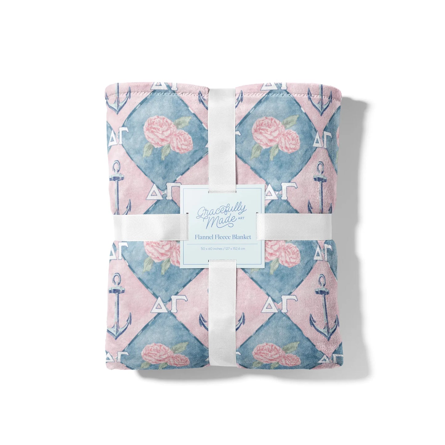 Delta Gamma Flannel Fleece Blanket
