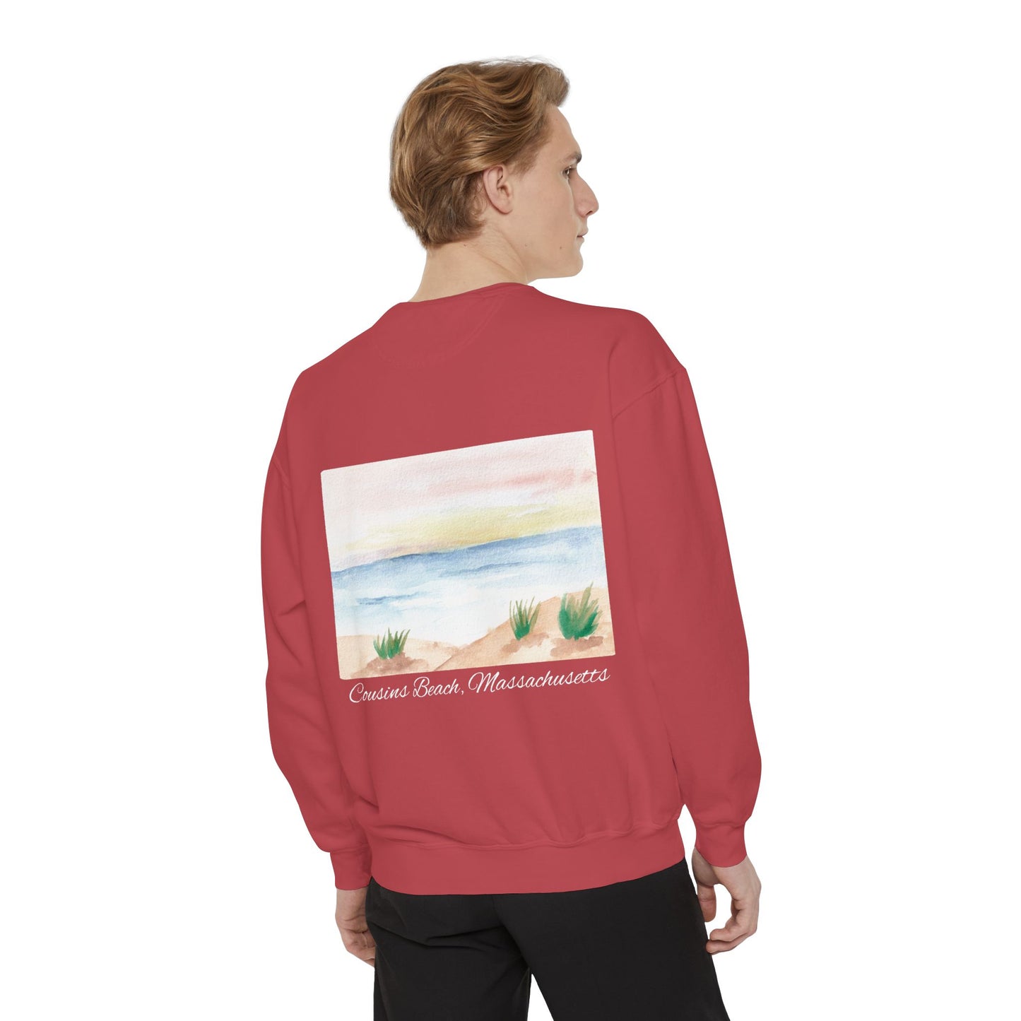 Team Jeremiah Unisex Sweatshirt - Water Color Beach Scene - Cousins Beach, Massachusetts