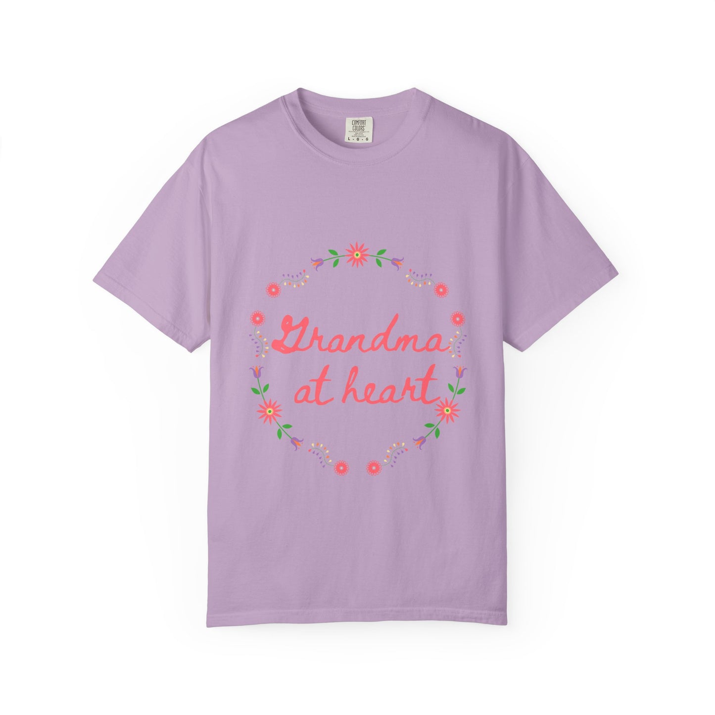 Grandma at Heart Unisex T-Shirt, Gift for Grandma, Floral Tee, Mother’s Day T-Shirt, Cute Grandparent Shirt, Family Love Apparel