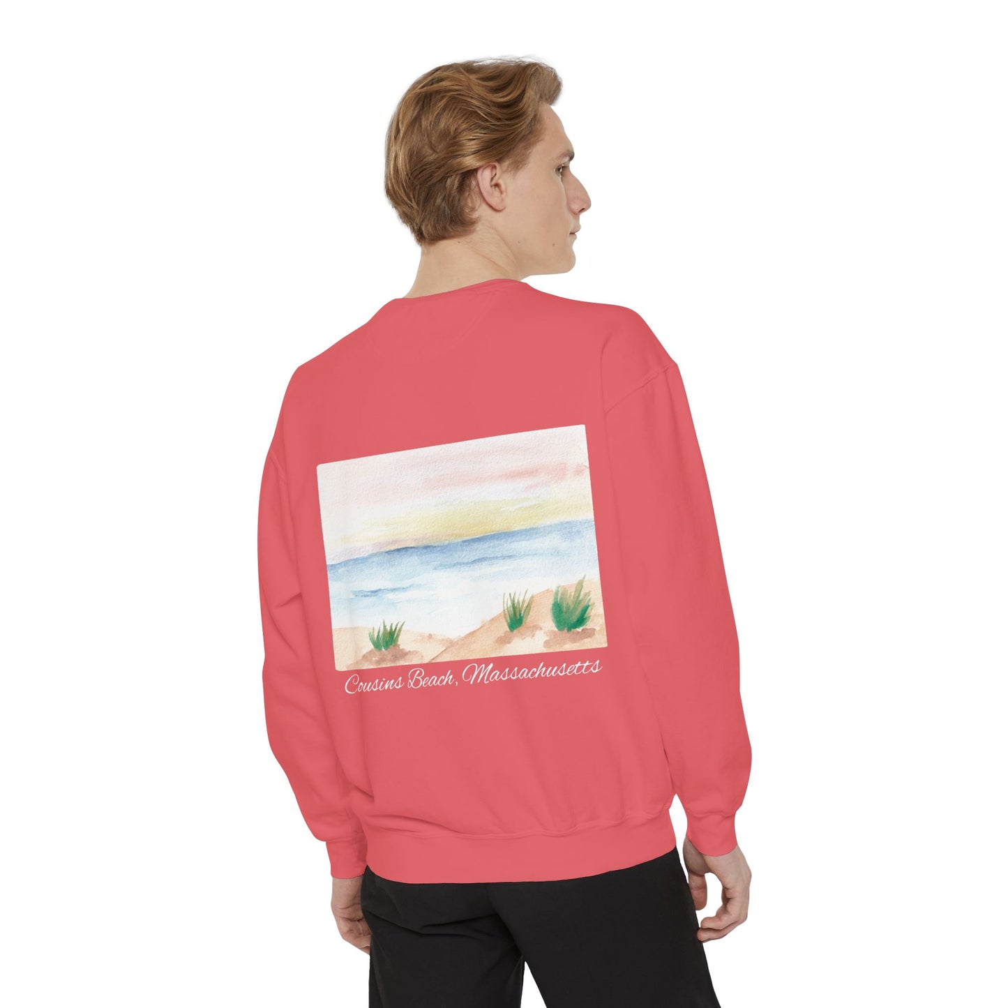 Team Jeremiah Unisex Sweatshirt - Water Color Beach Scene - Cousins Beach, Massachusetts