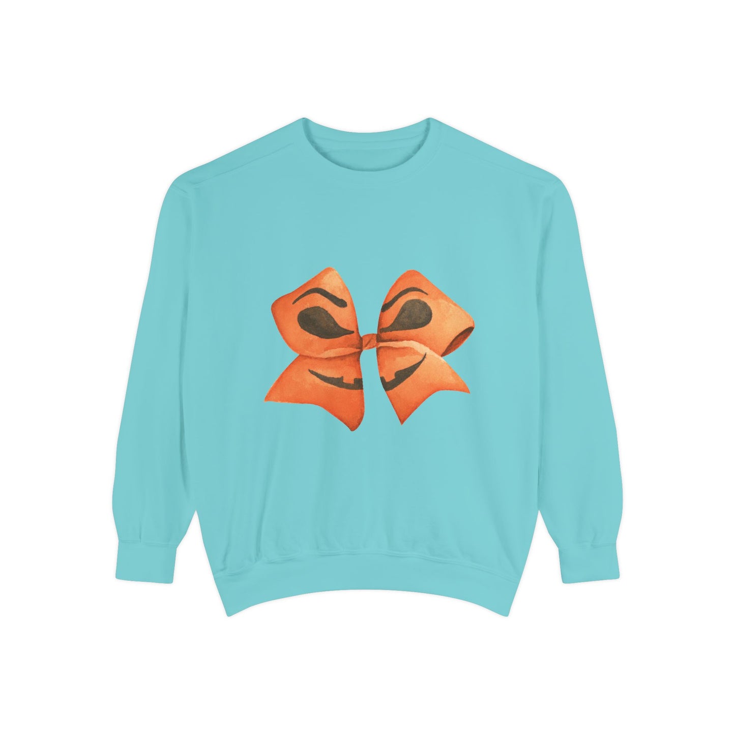 Pumpkin Bow Sweatshirt - Fall & Spring Comfort Colors Halloween Apparel