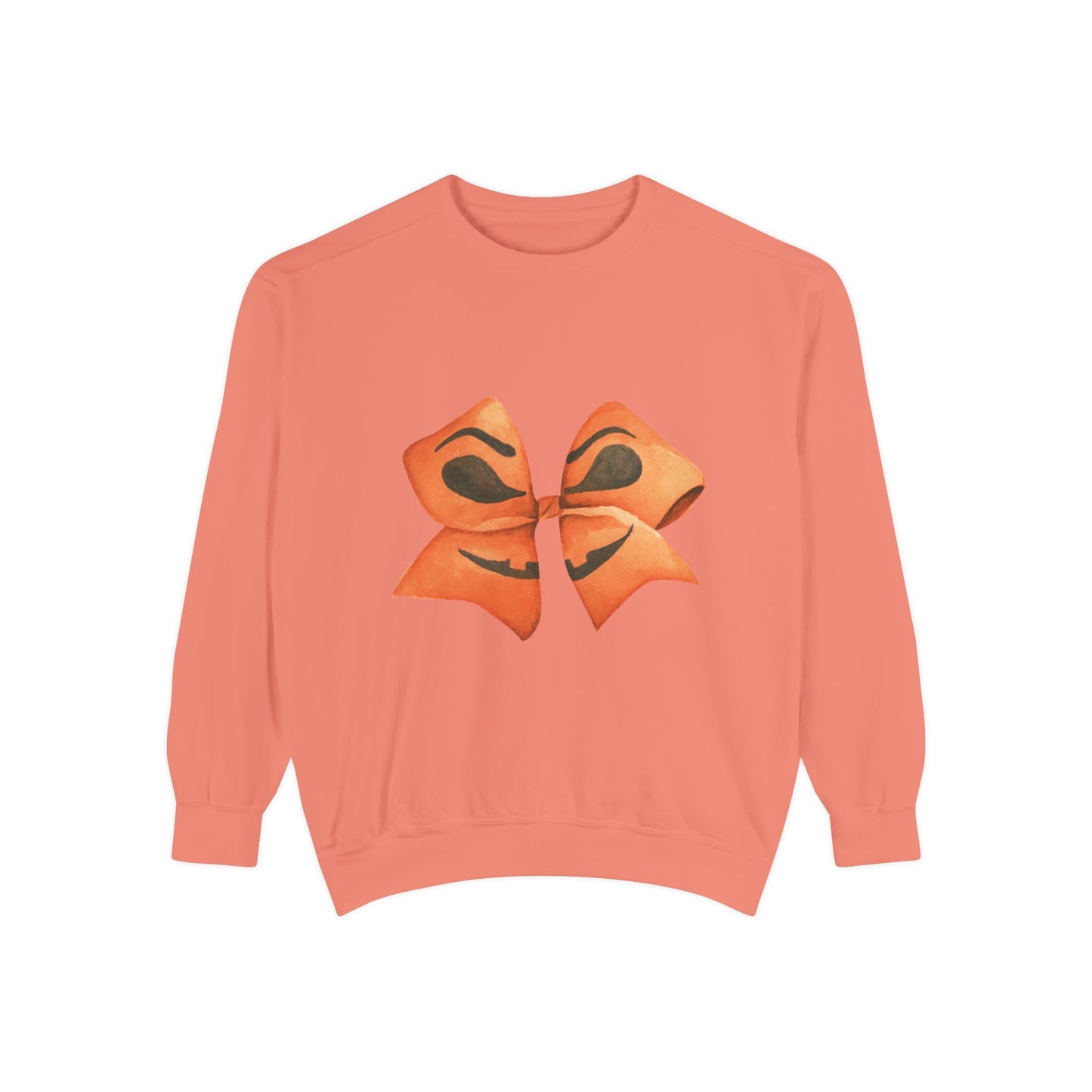 Pumpkin Bow Sweatshirt - Fall & Spring Comfort Colors Halloween Apparel