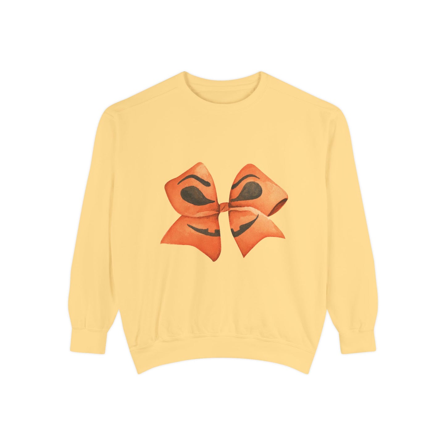Pumpkin Bow Sweatshirt - Fall & Spring Comfort Colors Halloween Apparel
