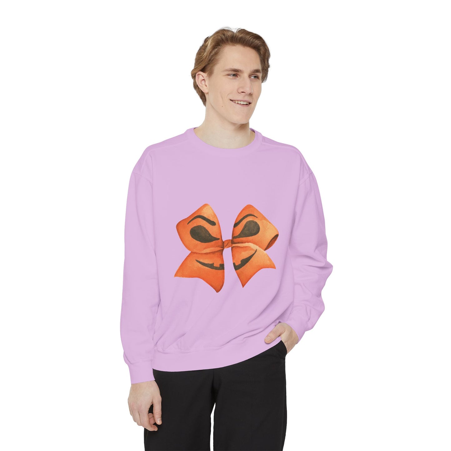Pumpkin Bow Sweatshirt - Fall & Spring Comfort Colors Halloween Apparel