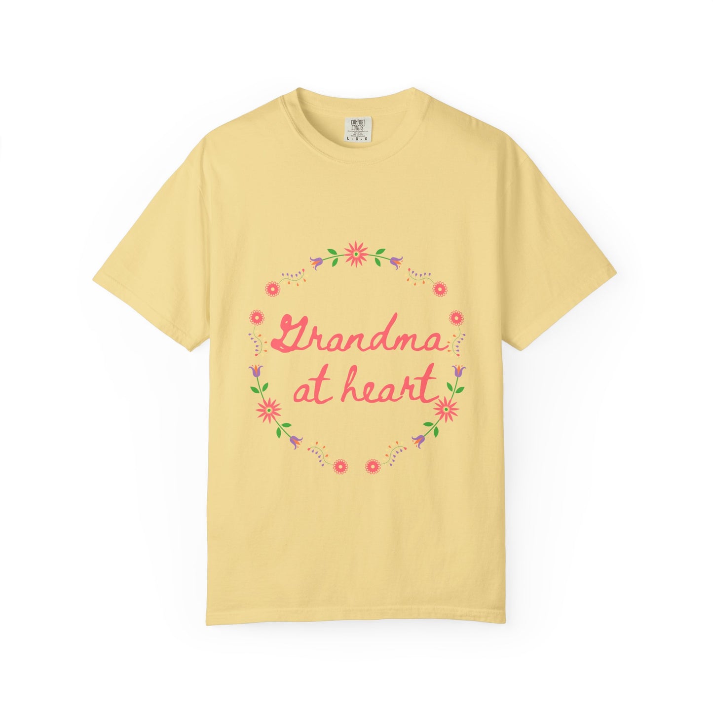 Grandma at Heart Unisex T-Shirt, Gift for Grandma, Floral Tee, Mother’s Day T-Shirt, Cute Grandparent Shirt, Family Love Apparel