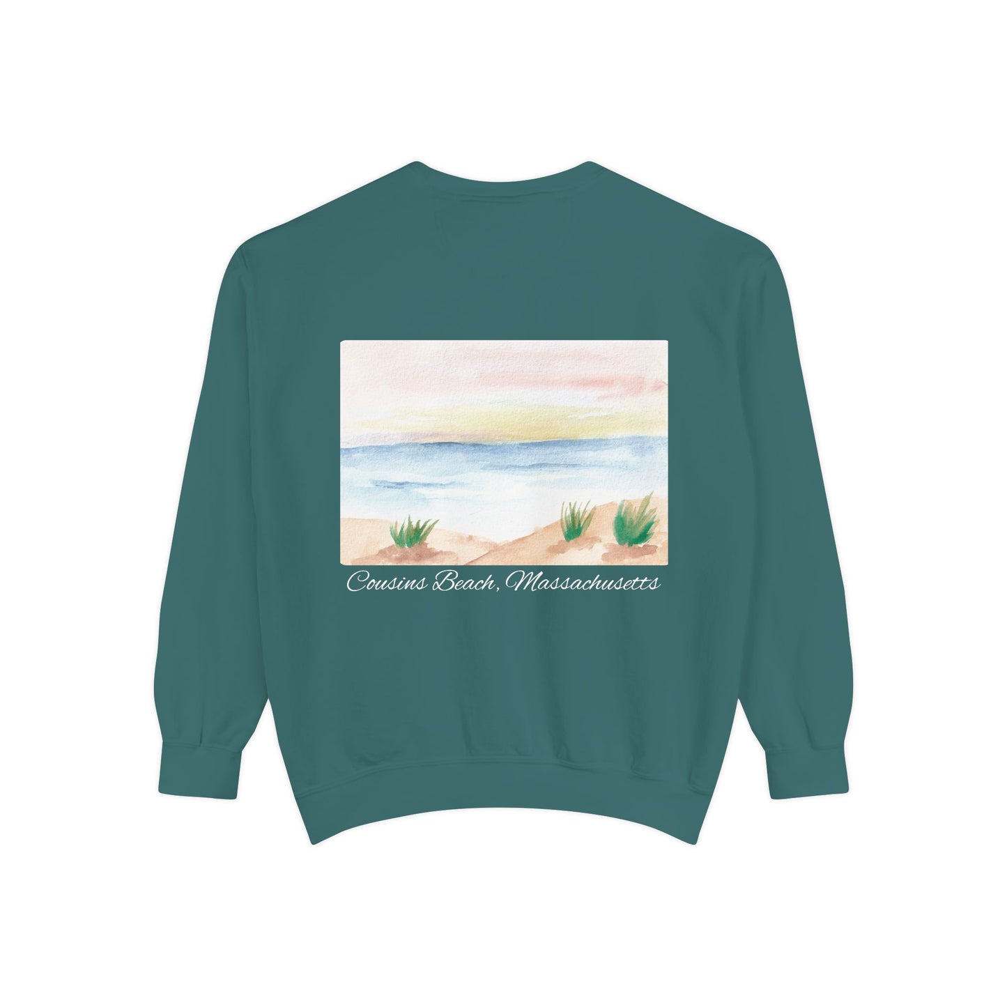 Team Jeremiah Unisex Sweatshirt - Water Color Beach Scene - Cousins Beach, Massachusetts