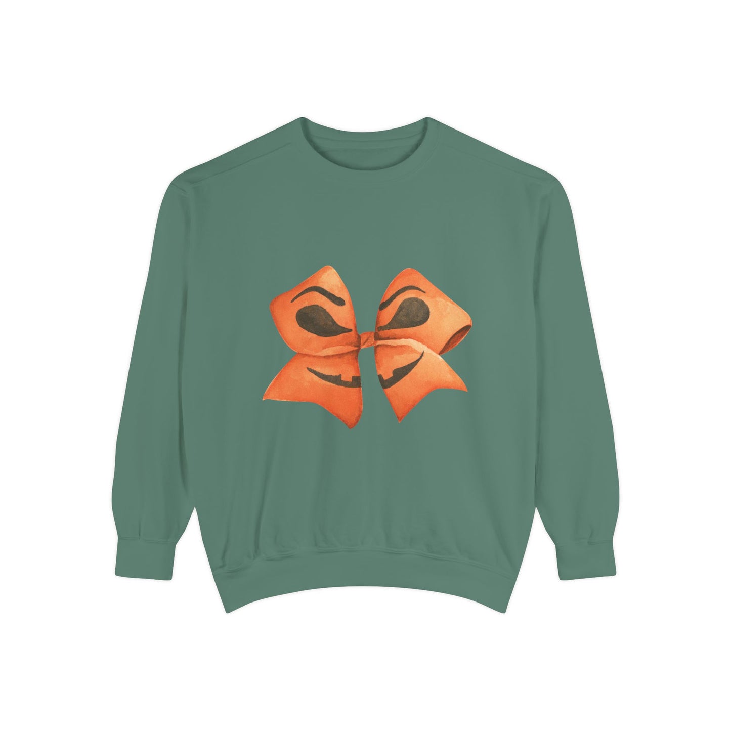 Pumpkin Bow Sweatshirt - Fall & Spring Comfort Colors Halloween Apparel
