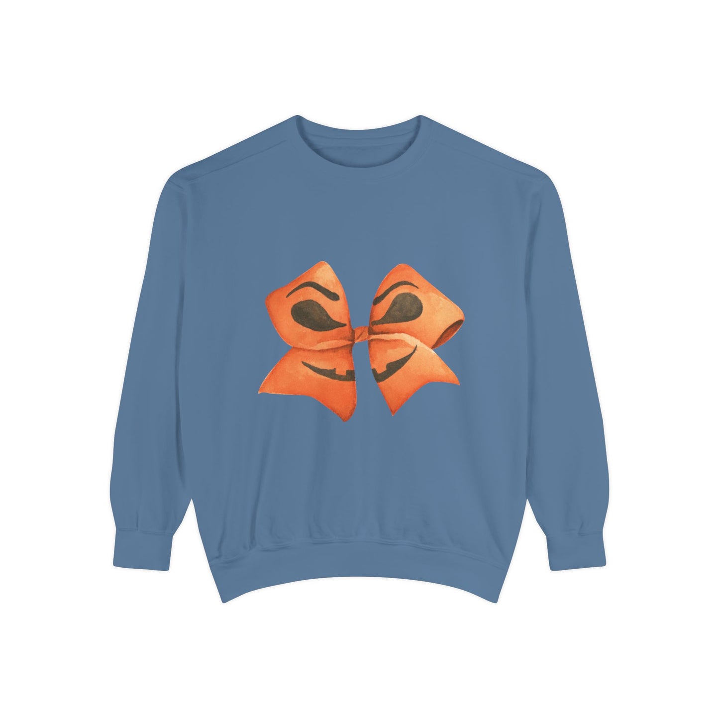 Pumpkin Bow Sweatshirt - Fall & Spring Comfort Colors Halloween Apparel