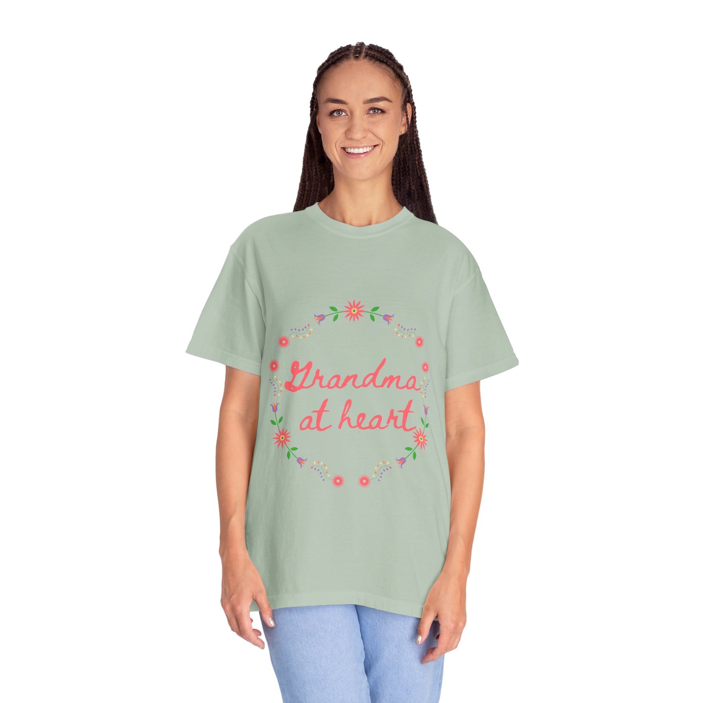 Grandma at Heart Unisex T-Shirt, Gift for Grandma, Floral Tee, Mother’s Day T-Shirt, Cute Grandparent Shirt, Family Love Apparel