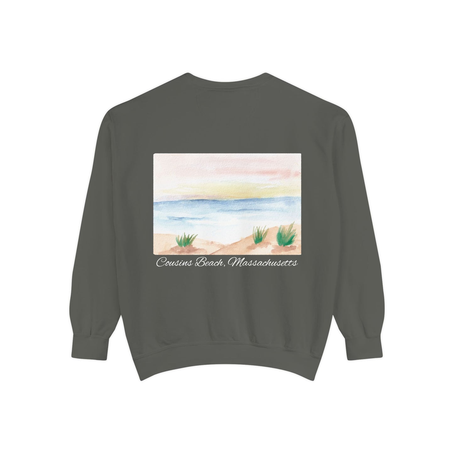 Team Jeremiah Unisex Sweatshirt - Water Color Beach Scene - Cousins Beach, Massachusetts
