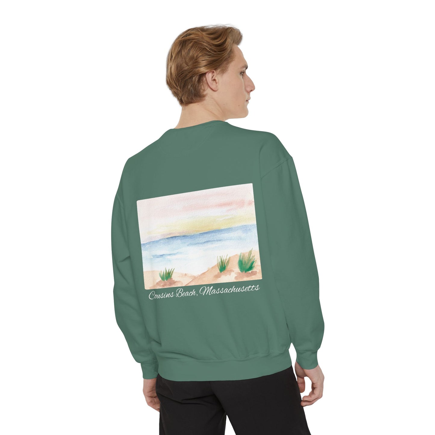 Team Jeremiah Unisex Sweatshirt - Water Color Beach Scene - Cousins Beach, Massachusetts