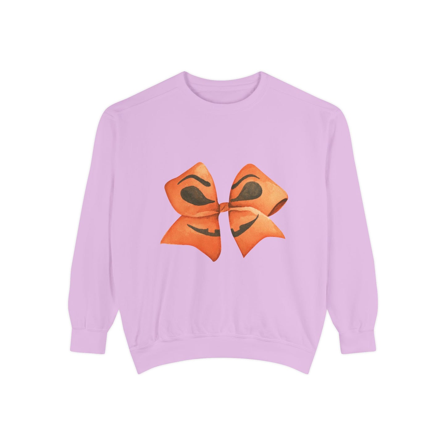 Pumpkin Bow Sweatshirt - Fall & Spring Comfort Colors Halloween Apparel