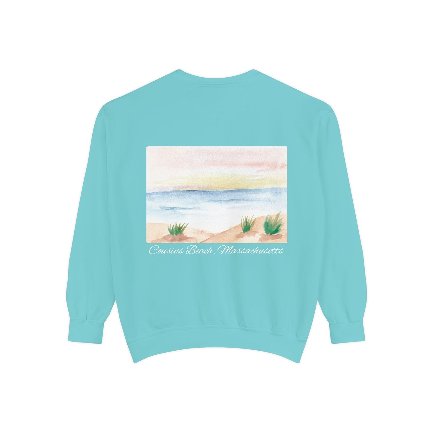 Team Jeremiah Unisex Sweatshirt - Water Color Beach Scene - Cousins Beach, Massachusetts