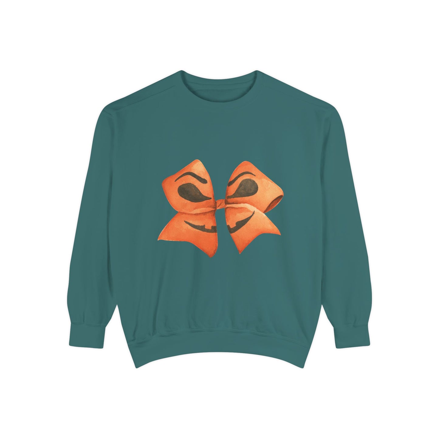 Pumpkin Bow Sweatshirt - Fall & Spring Comfort Colors Halloween Apparel