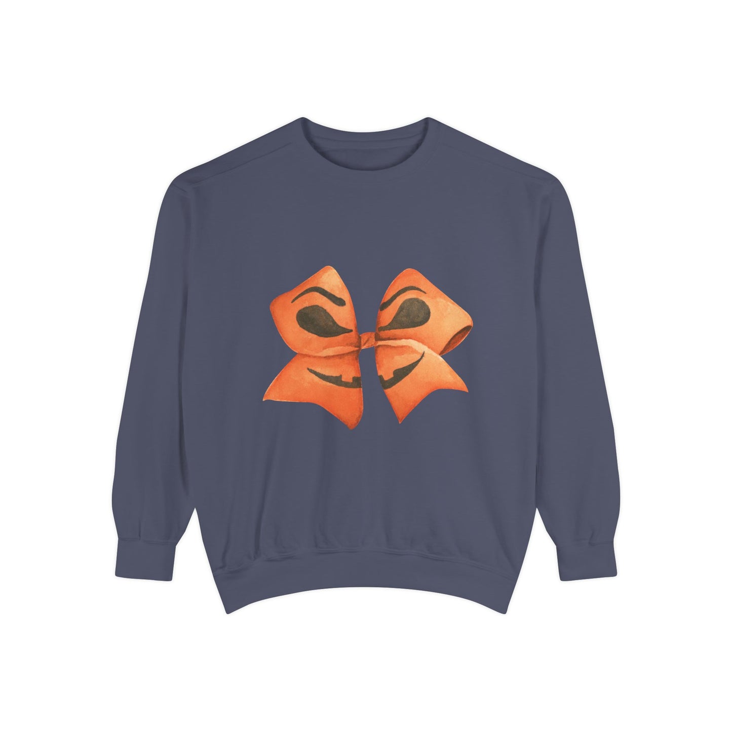 Pumpkin Bow Sweatshirt - Fall & Spring Comfort Colors Halloween Apparel