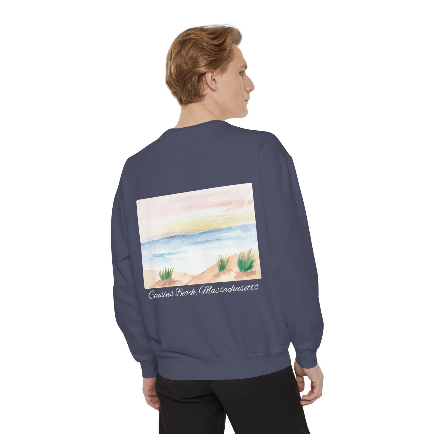 Team Jeremiah Unisex Sweatshirt - Water Color Beach Scene - Cousins Beach, Massachusetts