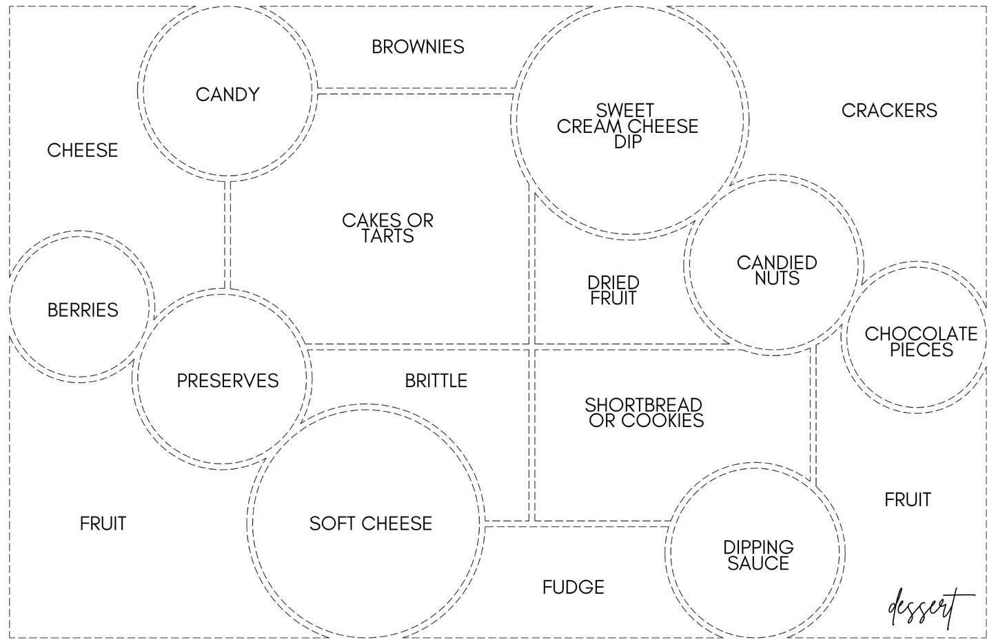 11x17 Charcuterie Map Insert Set of 10