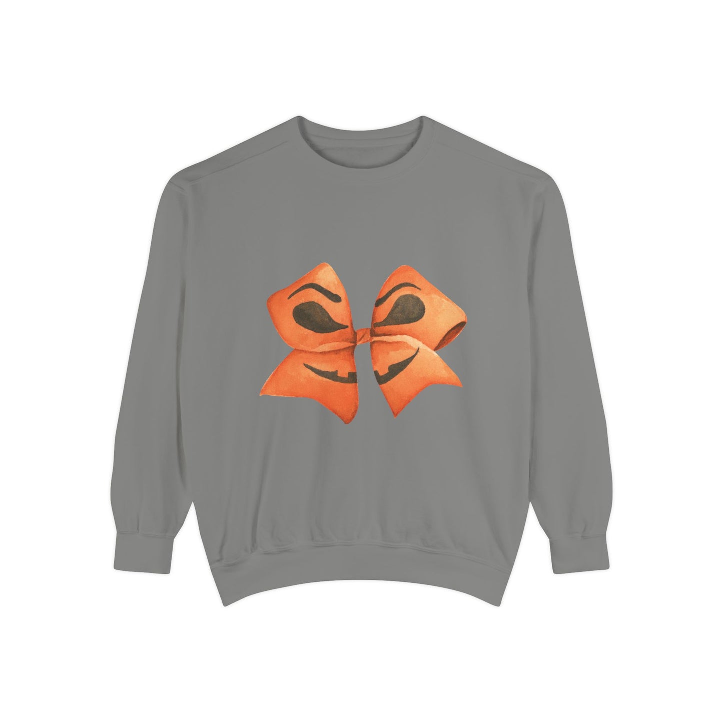 Pumpkin Bow Sweatshirt - Fall & Spring Comfort Colors Halloween Apparel