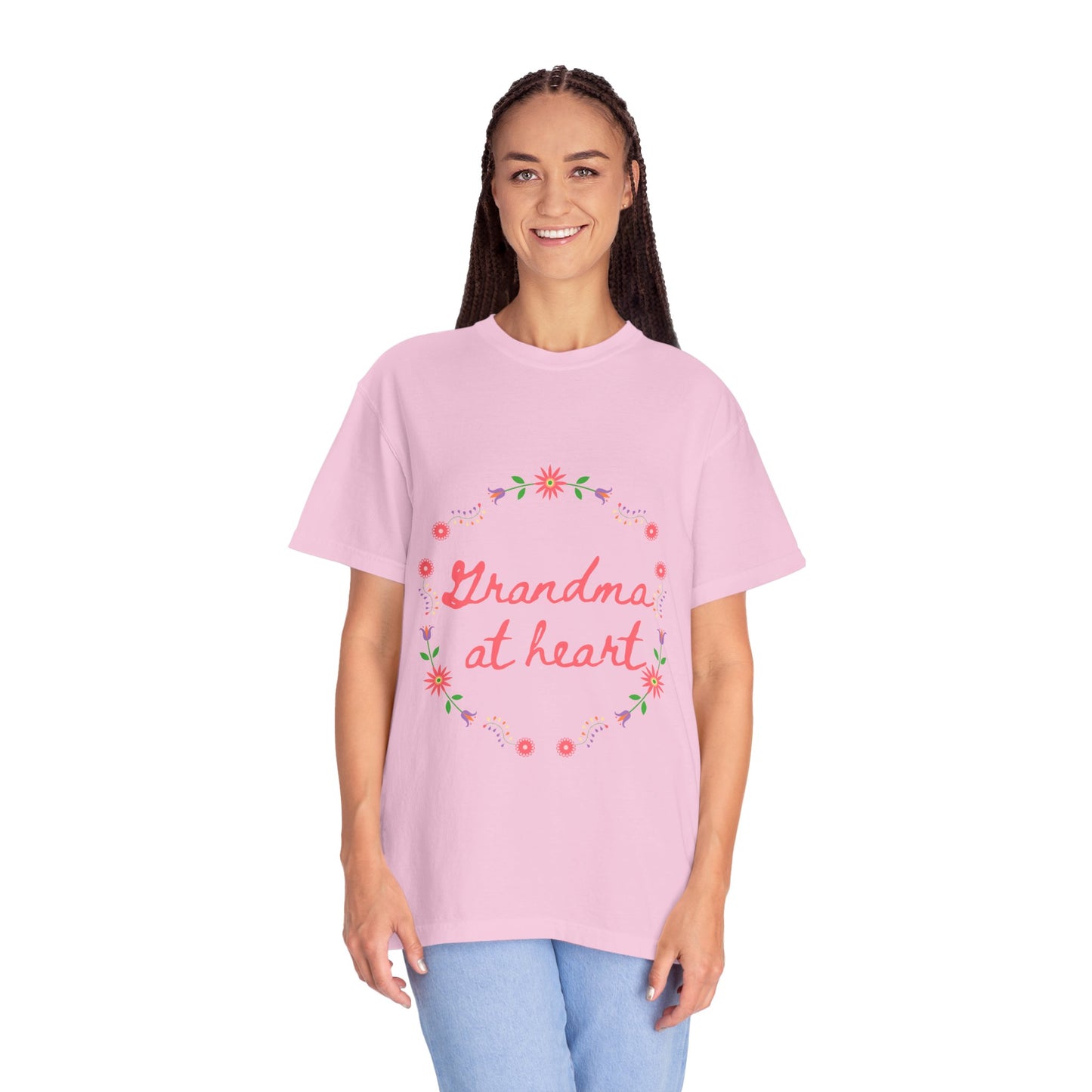 Grandma at Heart Unisex T-Shirt, Gift for Grandma, Floral Tee, Mother’s Day T-Shirt, Cute Grandparent Shirt, Family Love Apparel