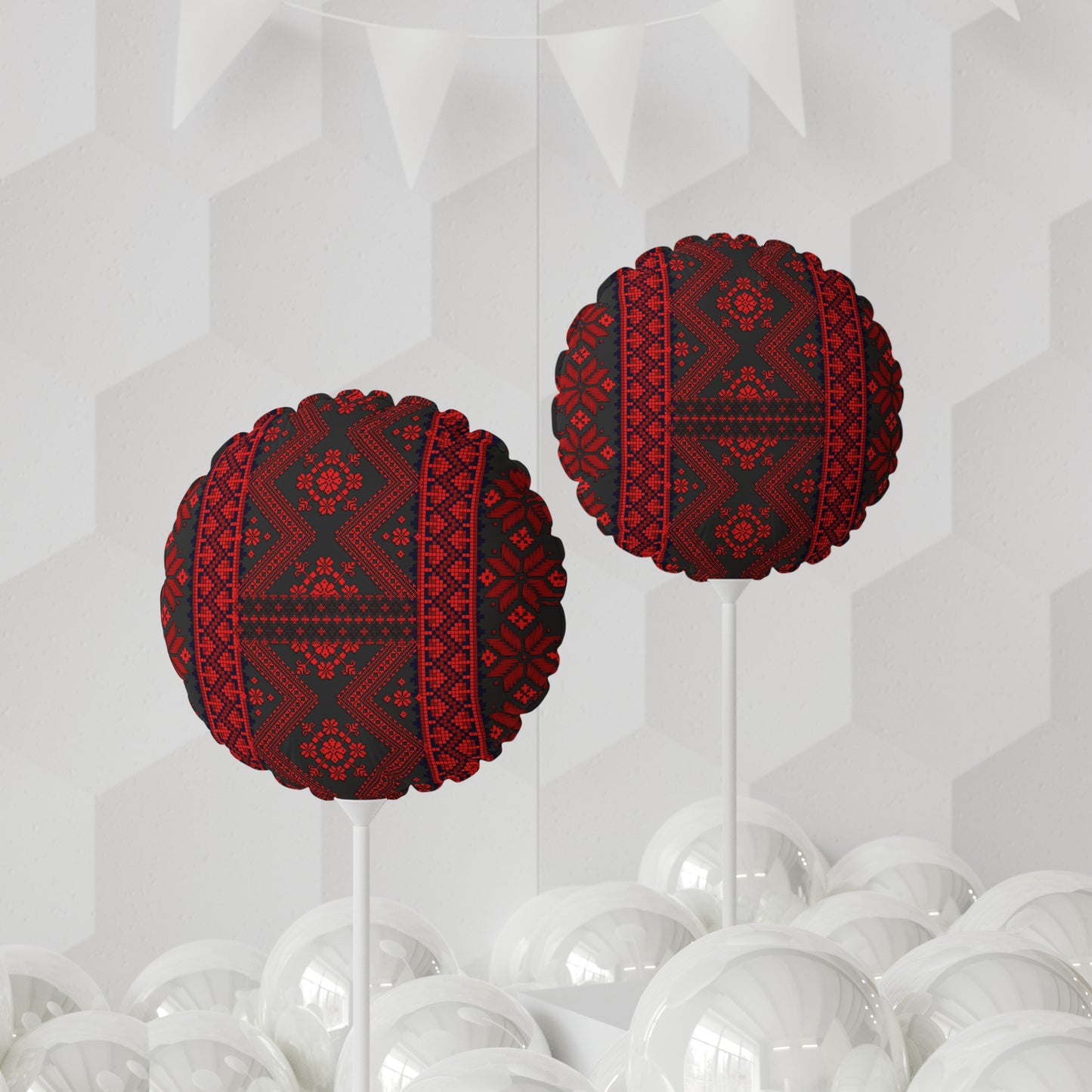 Balloons - Tatreez Print, - Palestinian Event Decor
