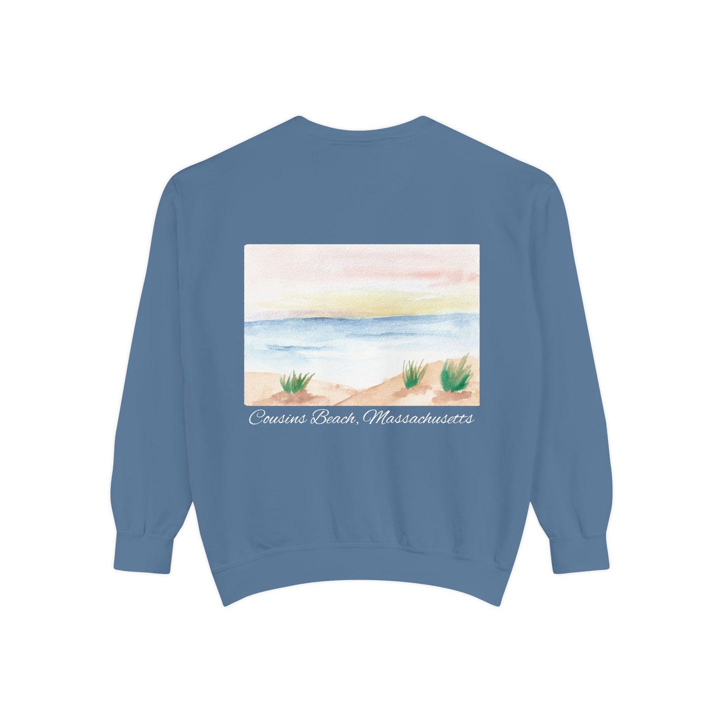 Team Jeremiah Unisex Sweatshirt - Water Color Beach Scene - Cousins Beach, Massachusetts