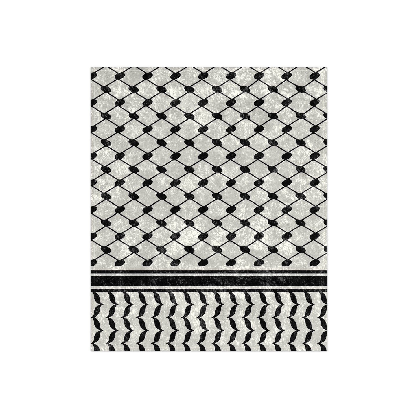 Blanket - Palestinian Kuffiyeh Print Crushed Velvet Blanket