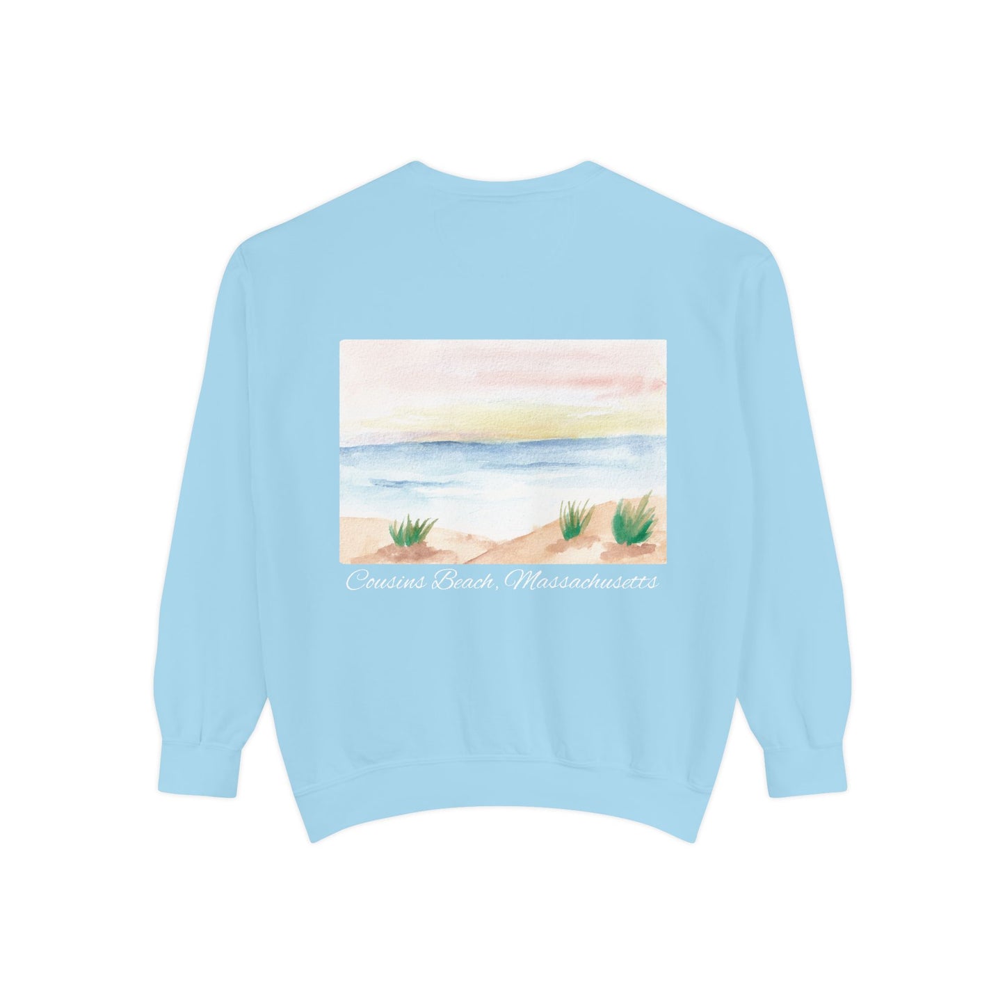 Team Jeremiah Unisex Sweatshirt - Water Color Beach Scene - Cousins Beach, Massachusetts