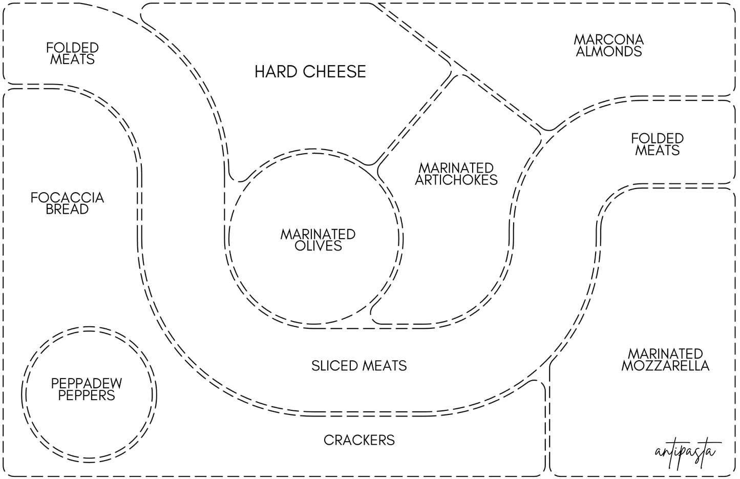 11x17 Charcuterie Map Insert Set of 10