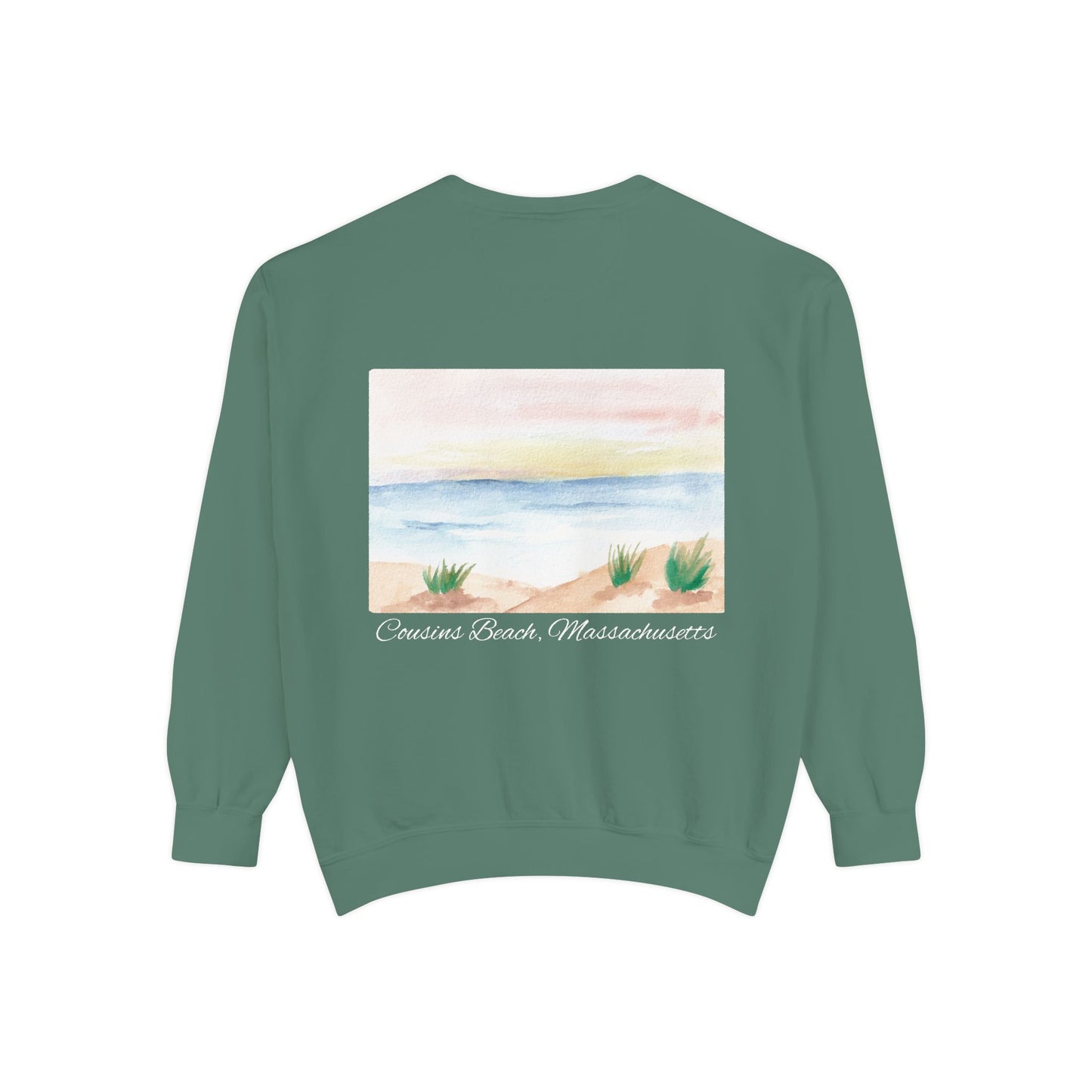 Team Jeremiah Unisex Sweatshirt - Water Color Beach Scene - Cousins Beach, Massachusetts