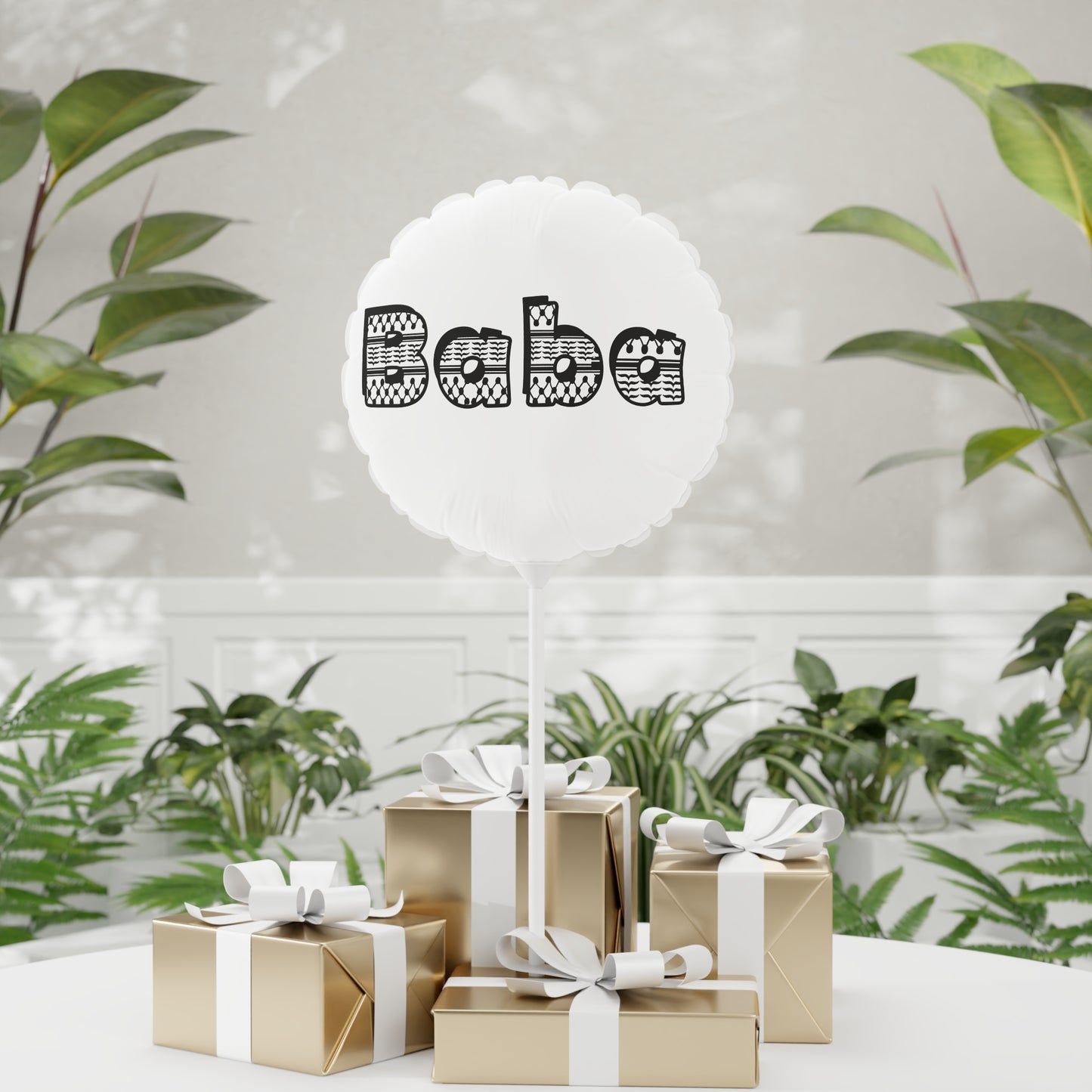 Balloon - Keffiyeh Print - Baba Dad in Arabic - 11"