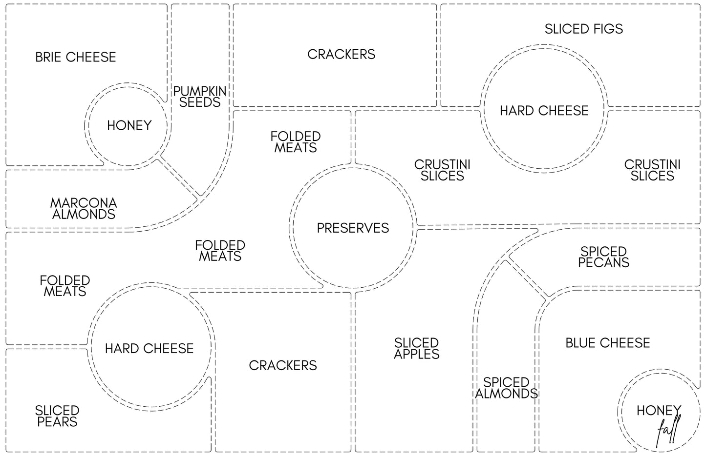 11x17 Charcuterie Map Insert Set of 10