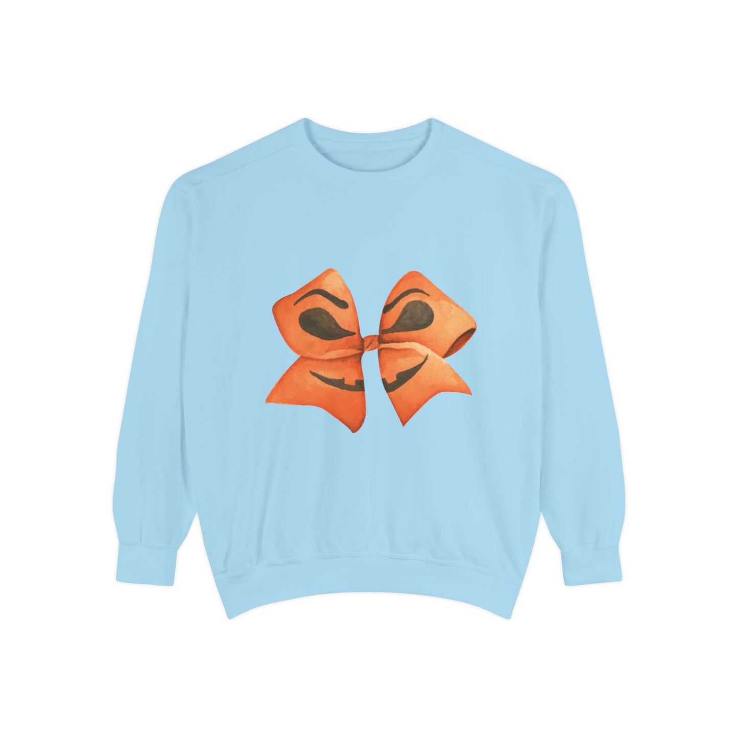 Pumpkin Bow Sweatshirt - Fall & Spring Comfort Colors Halloween Apparel
