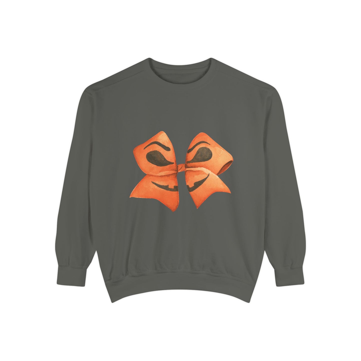 Pumpkin Bow Sweatshirt - Fall & Spring Comfort Colors Halloween Apparel