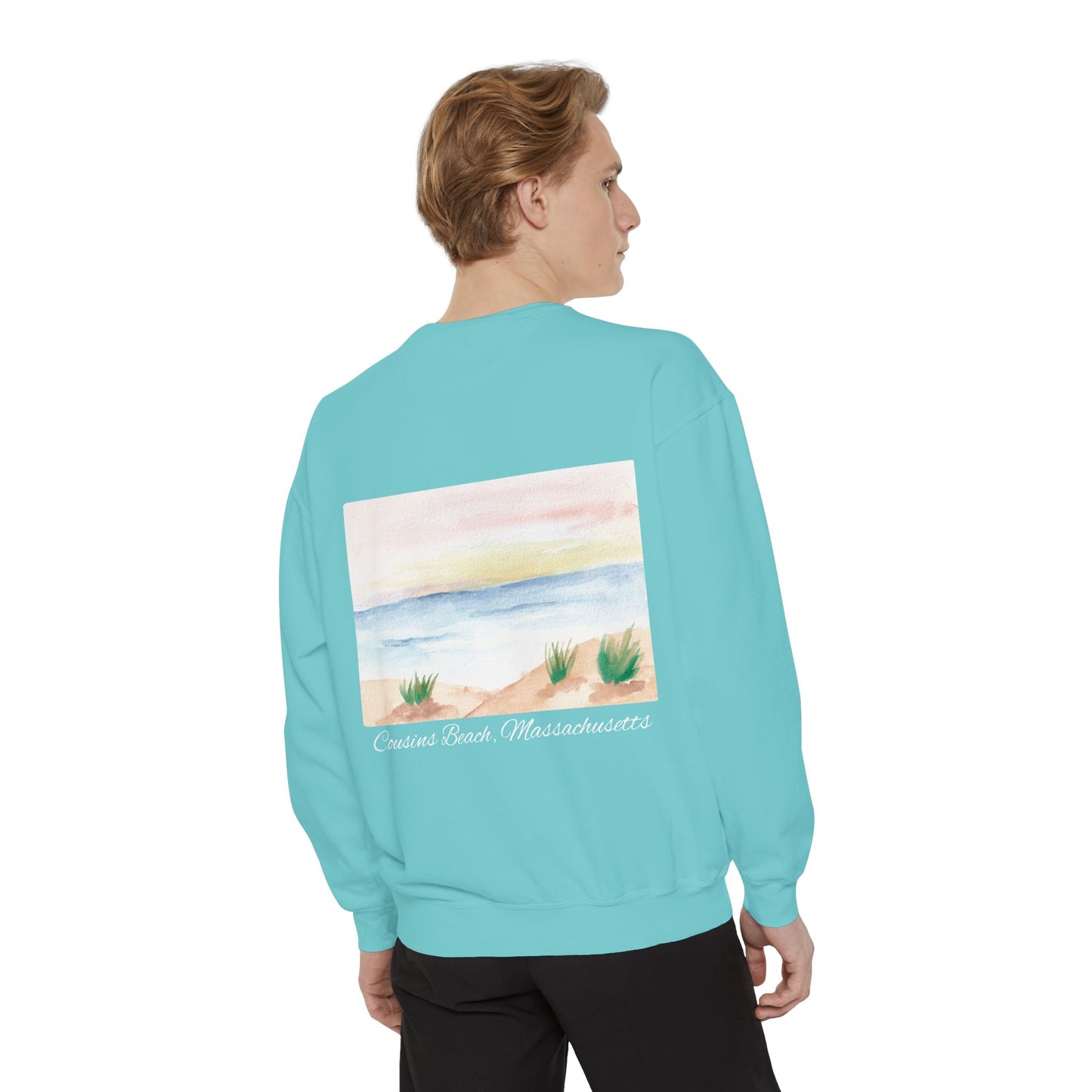 Team Jeremiah Unisex Sweatshirt - Water Color Beach Scene - Cousins Beach, Massachusetts