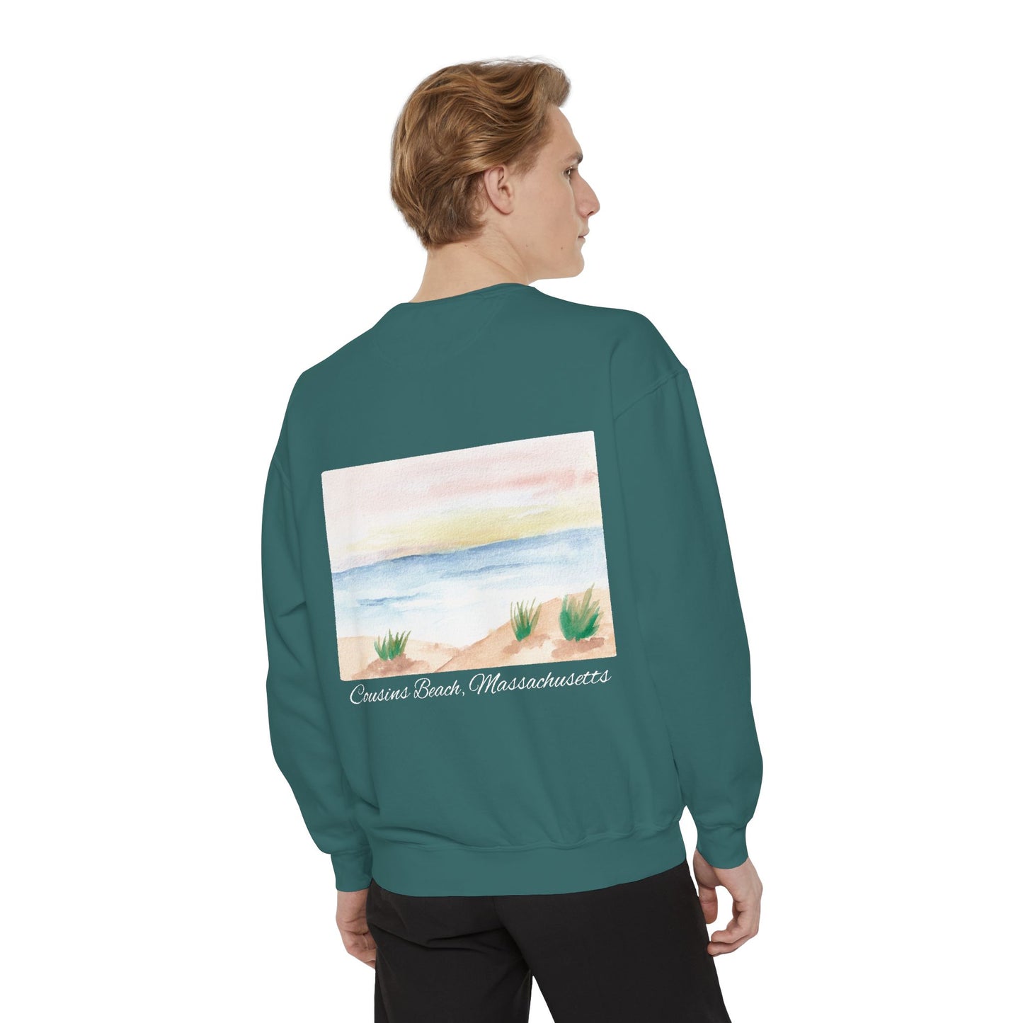 Team Jeremiah Unisex Sweatshirt - Water Color Beach Scene - Cousins Beach, Massachusetts