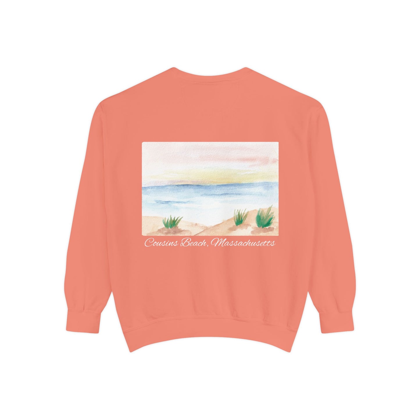 Team Jeremiah Unisex Sweatshirt - Water Color Beach Scene - Cousins Beach, Massachusetts