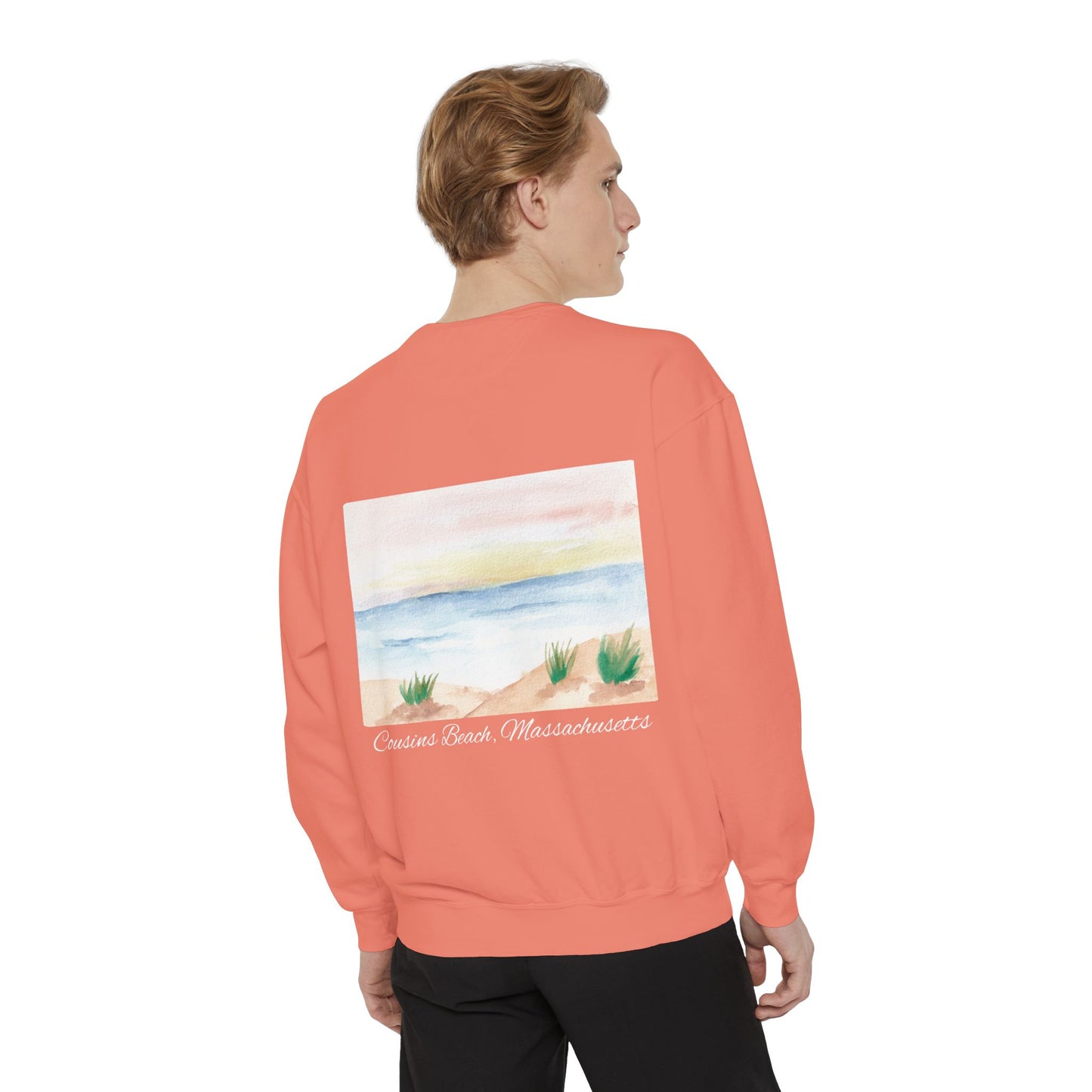 Team Jeremiah Unisex Sweatshirt - Water Color Beach Scene - Cousins Beach, Massachusetts