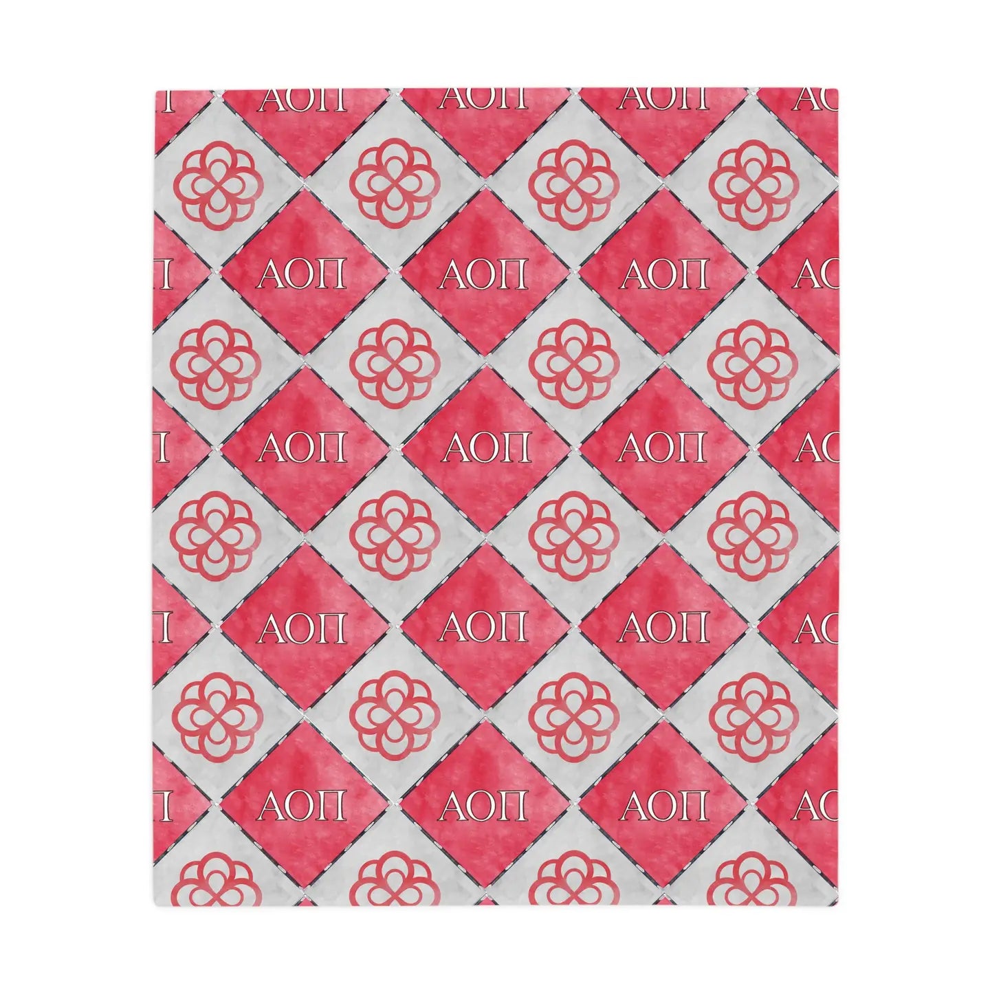 Alpha Omicron Pi Flannel Fleece Blanket