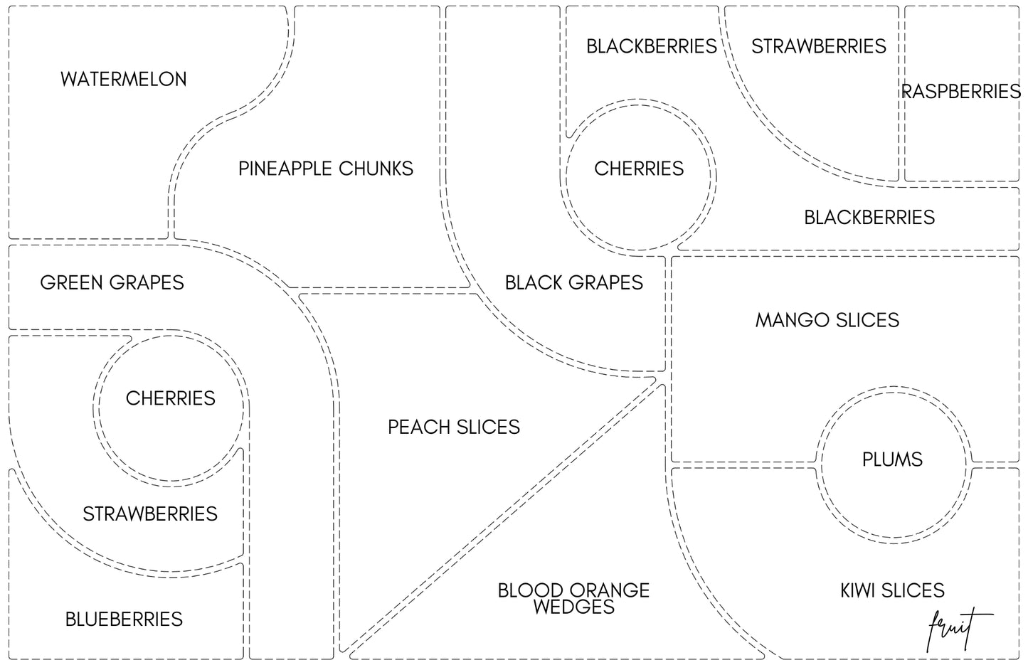 11x17 Charcuterie Map Insert Set of 10