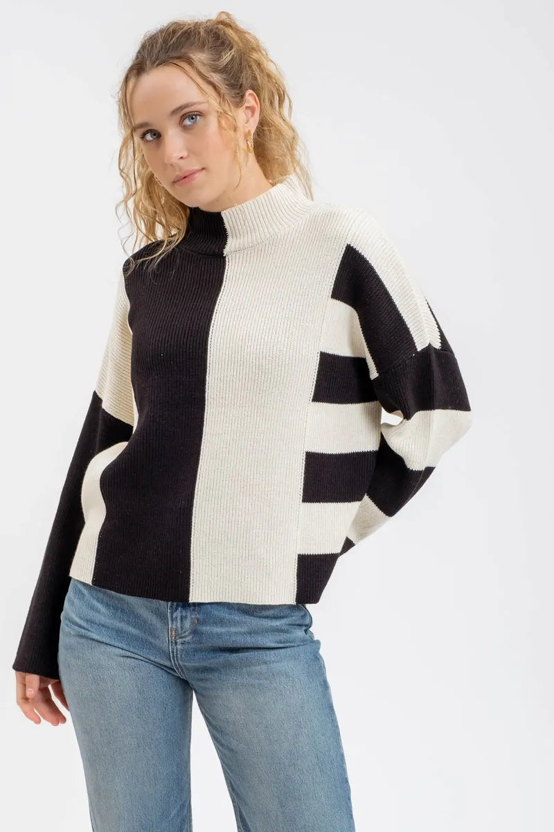 Jenna Mock Neck Sweater