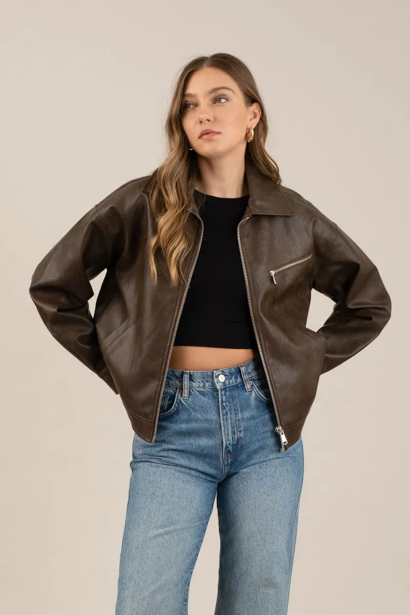 Folly Faux Leather Jacket