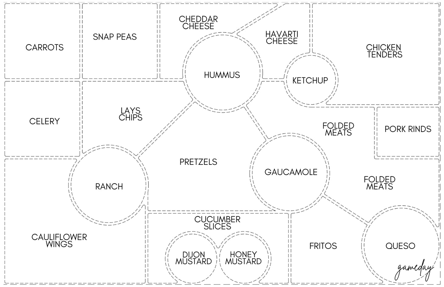 11x17 Charcuterie Map Insert Set of 10