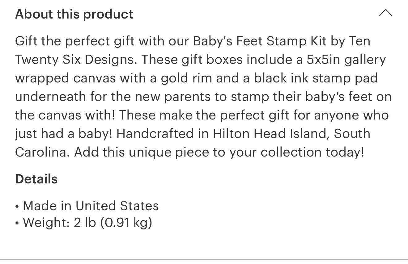 Baby’s Feet stamp Kit