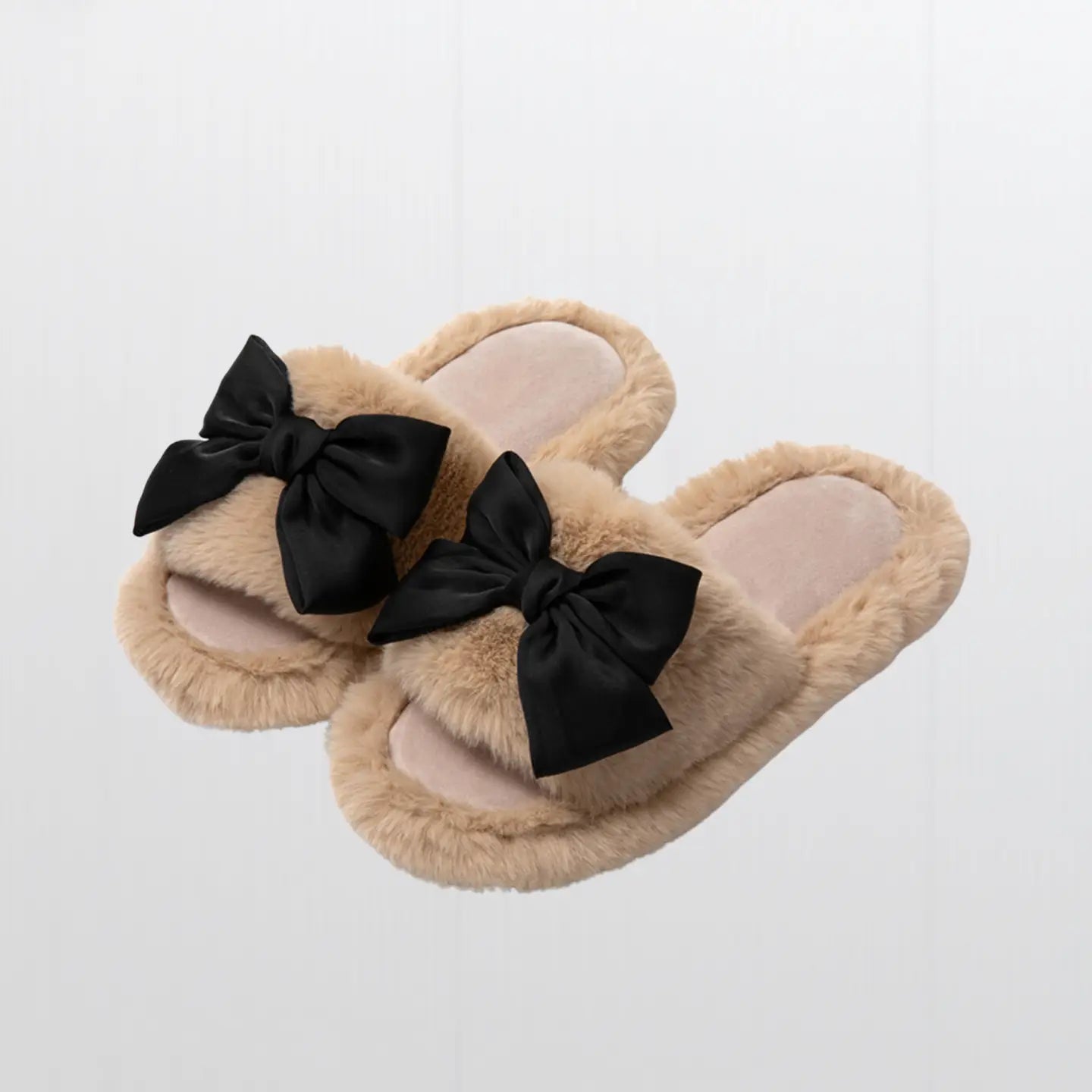 Fuzzy Bow Slippers
